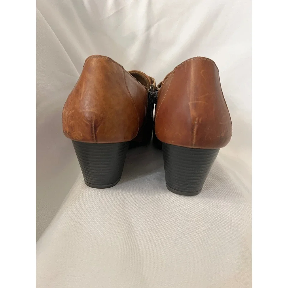 b.o.c. Born Concept Tan Leather Monk Strap Double Buckle Shooties 10M CATE17